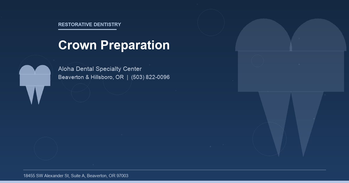 Crown Preparation - Restorative Dentistry at Aloha Dental Specialty Center in Beaverton & Hillsboro, OR