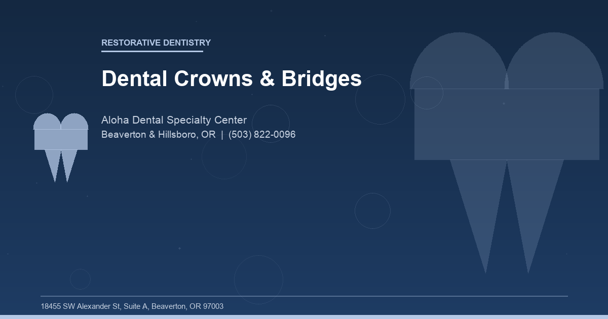 Dental Crowns & Bridges - Restorative Dentistry at Aloha Dental Specialty Center in Beaverton & Hillsboro, OR