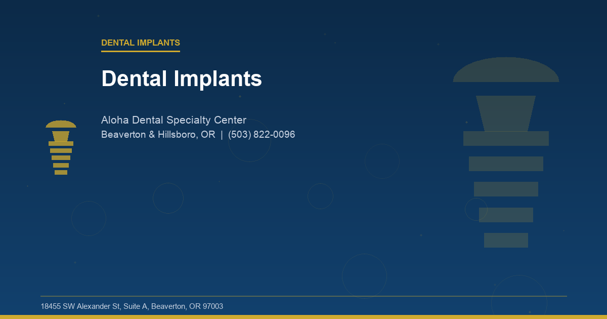 Dental Implants - Dental Implants at Aloha Dental Specialty Center in Beaverton & Hillsboro, OR