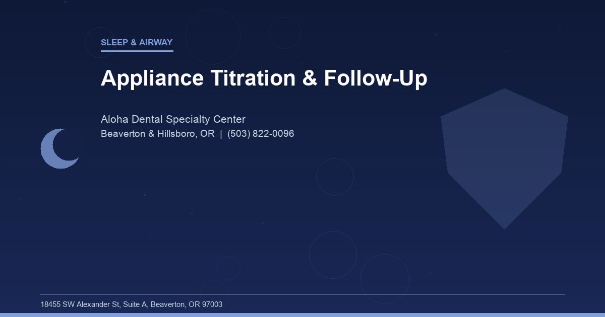 Appliance Titration & Follow-Up - Sleep & Airway at Aloha Dental Specialty Center in Beaverton & Hillsboro, OR