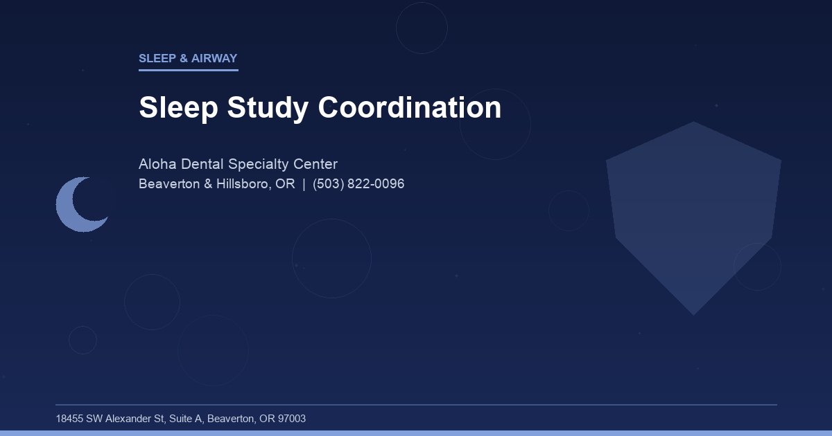 Sleep Study Coordination - Sleep & Airway at Aloha Dental Specialty Center in Beaverton & Hillsboro, OR