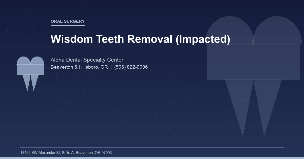 Wisdom Teeth Removal (Impacted) - Oral Surgery at Aloha Dental Specialty Center in Beaverton & Hillsboro, OR